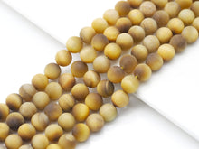 Load image into Gallery viewer, Matt Golden Tiger Eye Round Smooth Beads, Sku#UA277
