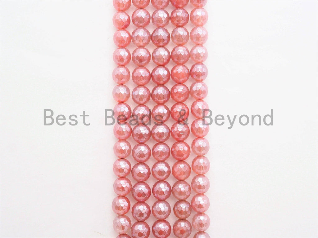 Mystic Silverite Plated  Pink Quartz Faceted, U342