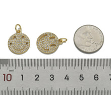 Load image into Gallery viewer, CZ Gold Smiley Face Charm, Sku#LX177