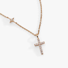 Load image into Gallery viewer, Cross Delicate Pave Crystal Pendant Necklace