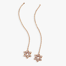 Load image into Gallery viewer, Star of David Delicate Pave Crystal Threader Earrings