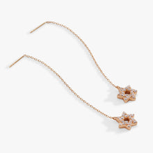 Load image into Gallery viewer, Star of David Delicate Pave Crystal Threader Earrings