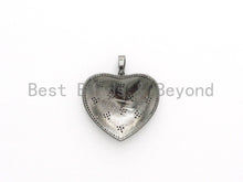 Load image into Gallery viewer, 34*37mm Enamel Heart on Heart Pendant, CZ Micro Pave heart pendant, Enamel heart,Red/White/Pink/Blue Heart Focal Pendant, sku#F614