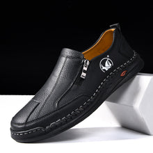 Load image into Gallery viewer, Men's Microfiber Leather Casual Shoes – Lace-Up Low-Top Sneakers with Rubber Sole