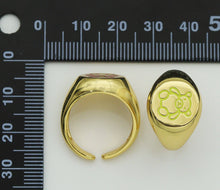 Load image into Gallery viewer, Enamel Bear On Round Adjustable Ring, Sku#X324