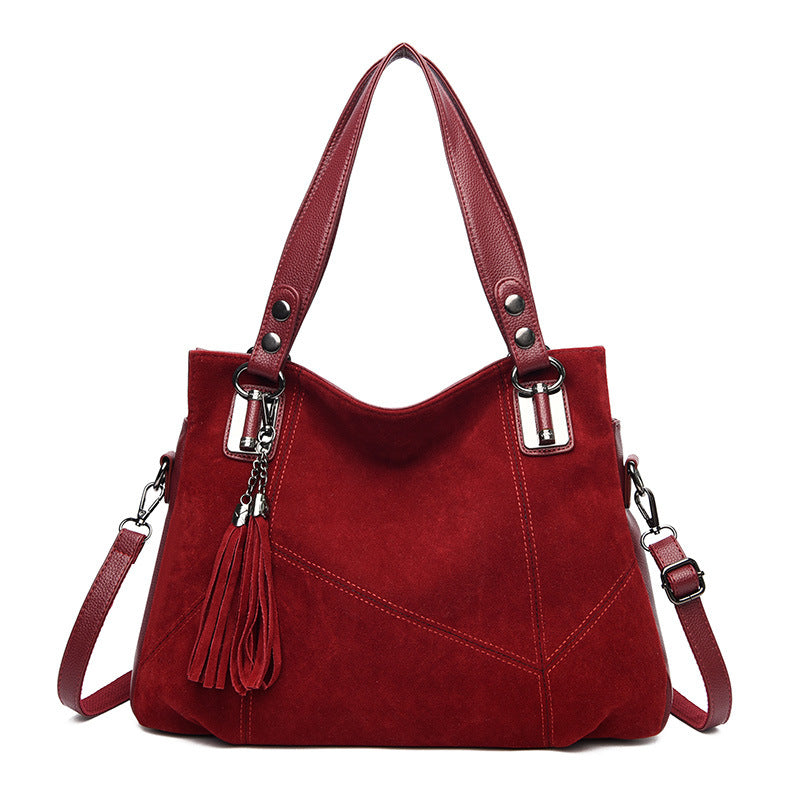 Women's Retro Tassel Suede Crossbody Bag | Vintage European Style Handbag with Multiple Pockets