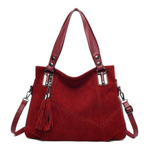 Load image into Gallery viewer, Women's Retro Tassel Suede Crossbody Bag | Vintage European Style Handbag with Multiple Pockets