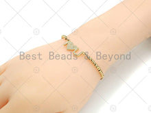 Load image into Gallery viewer, Gold Filled CZ Micro Pave I Love U Heart Shape Pendant, 18K Gold Filled Love Charm, Necklace Bracelet Pendant,11x24mm,Sku#LD106