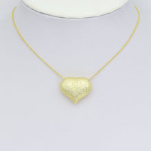 Load image into Gallery viewer, Sparkly Gold Puffy Heart Shape Charm Pendant, Sku#LD644