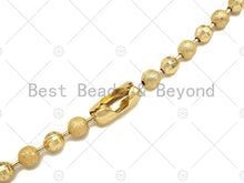 Load image into Gallery viewer, Mixed Matte and Shinny Gold 4mm ball Beads Necklace Bracelet with Lock, Gold Ball beads Necklace, Ball beads Bracelet Necklace set, sku#LD70
