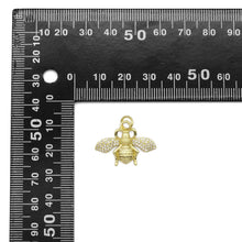 Load image into Gallery viewer, Clear CZ Gold French Bee Charm, Sku#LX316