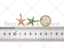 Load image into Gallery viewer, Colorful Enamel Starfish Shape Pendant, 18K Gold Filled Enamel Starfish Charm, Necklace Bracelet Charm Pendant,19x22mm,Sku#L617