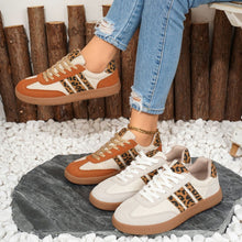Load image into Gallery viewer, Retro Color-block Lace-up Flat Sneakers – Women's Round Toe PU Mesh Shoes