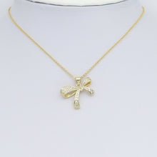 Load image into Gallery viewer, Gold Clear CZ Bowknot Charm Pendant, Sku#LK970