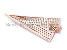 Load image into Gallery viewer, CZ Micro Pave Triangular Pendant with Diamond Bail, Triangle Cubic Zirconia Pendant,18x34mm, 1pc, sku#F110