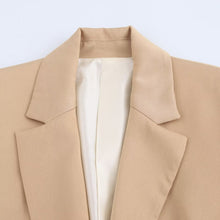 Load image into Gallery viewer, The Casual Long-sleeve Blazer Is Made From A Silk-like Satin Fabric