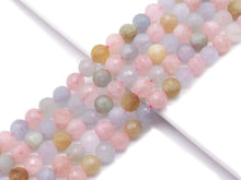 Load image into Gallery viewer, Genuine Morganite Round Faceted Beads, Sku#U1364