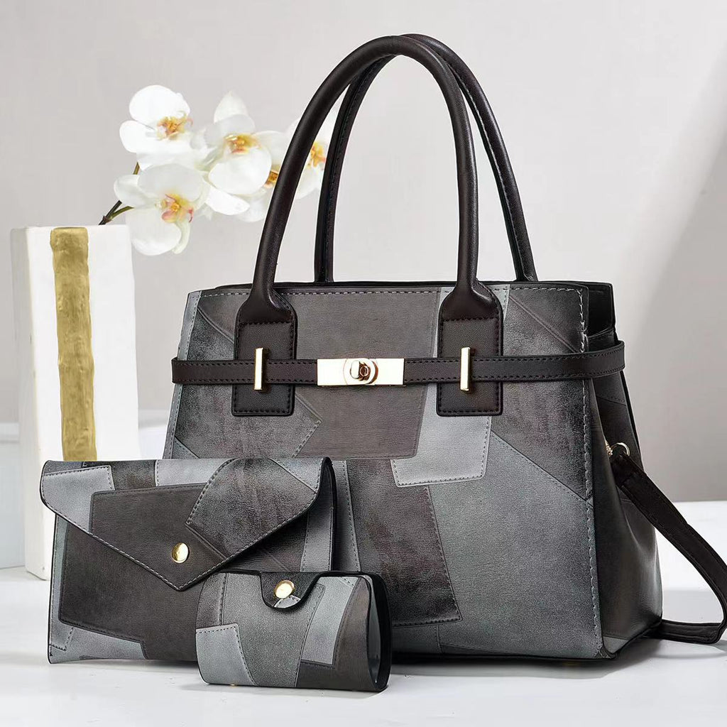 Large-Capacity Women's Crossbody Shoulder Bag – Three-Piece Set | PU Leather Commuter Bag