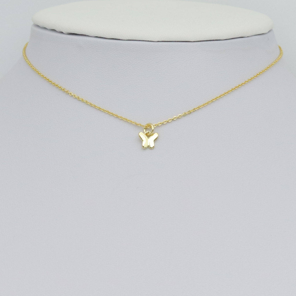Tiny Gold Butterfly Shape Charm Pendant, Sku#LK1056