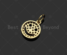 Load image into Gallery viewer, CZ Micro Pave Smiley Face Shape Pendant/Charm,Cubic Zirconia Charm, Necklace Bracelet Earring Charm Pendant,9x11mm, Sku#LK218