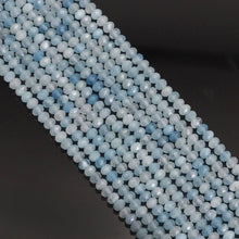 Load image into Gallery viewer, 4x6mm Genuine Aquamarine Faceted Rondelle Beads, Sku#U1651