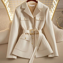 Load image into Gallery viewer, Women's Solid-Color Loose All-Match Cropped Waist-Cinching Coat