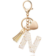 Load image into Gallery viewer, Personalized Heart Shell Letter Pendant Necklace with Tassel - A-Z Initial Charm