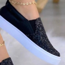 Load image into Gallery viewer, Women's Sequin Platform Slip-On Flats | Sparkle Round Toe Shoes