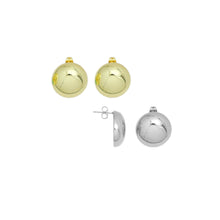 Load image into Gallery viewer, Plain Gold Silver Half Ball Stud Earrings, Sku#LD572