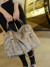 Load image into Gallery viewer, Women's Large Tote Bag – Plush Color-Block Commuter Bag with Laptop Compartment | Sarah Express