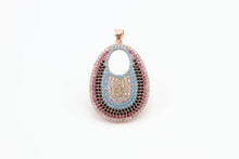 Load image into Gallery viewer, CZ Micro Pave Round Go-Go Evil Eye Pendant, Cubic Zirconia Pendant,23x37mm, sku#F8C