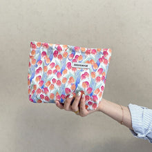 Load image into Gallery viewer, Floral Storage Pouch - Premium Cotton Cosmetic Bag with Nylon Lining