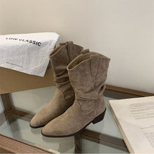 Load image into Gallery viewer, Women's British-Style Chunky-Heel Ankle Boots - Waterproof Casual Flat Boots