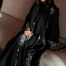 Load image into Gallery viewer, Luxury Black Embroidered Diamond Abaya Set (MOA184)