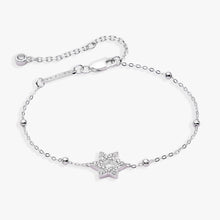 Load image into Gallery viewer, Star of David Delicate Pave Beaded Chain Bracelet