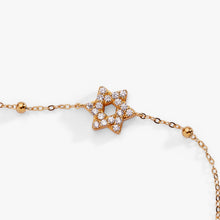 Load image into Gallery viewer, Star of David Delicate Pave Beaded Chain Bracelet