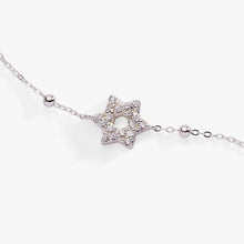 Load image into Gallery viewer, Star of David Delicate Pave Beaded Chain Bracelet