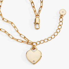 Load image into Gallery viewer, Heart Charm Double Paperclip Chain Bracelet