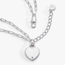 Load image into Gallery viewer, Heart Charm Double Paperclip Chain Bracelet