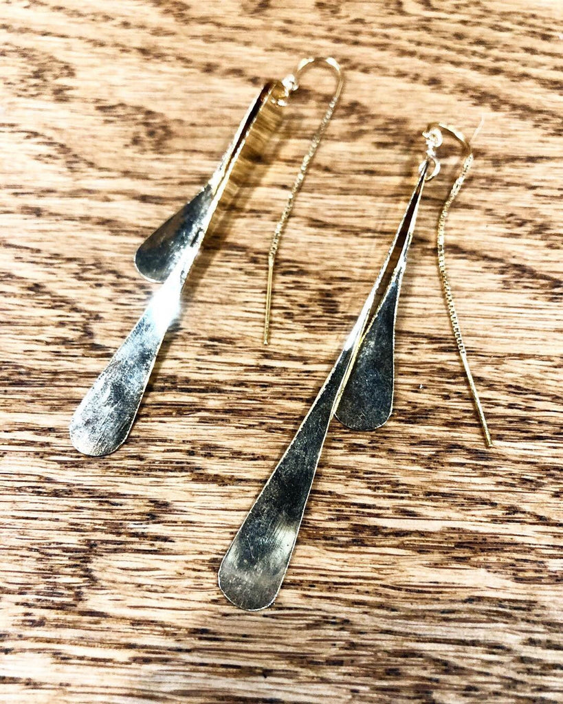Willow Double pillar threader earrings