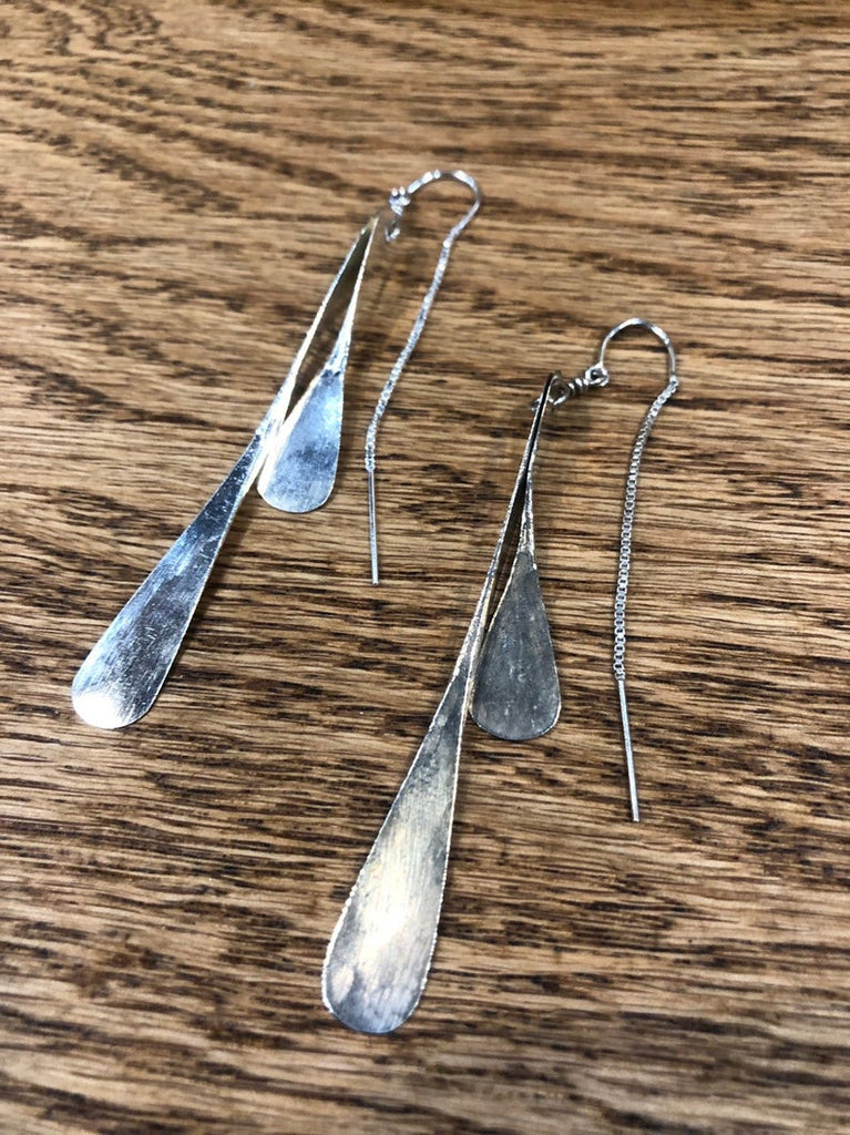 Willow Double pillar threader earrings