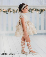 Load image into Gallery viewer, Rock Glitter Ballet Flats with Satin Ankle Strap
