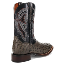 Load image into Gallery viewer, Dan Post Alamosa (Grey/Black)  - Men's Ostrich Skin Leather Cowboy Boots