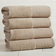 Load image into Gallery viewer, Cotton Linen-Like Border 6-Piece Towel Set - Priya Collection