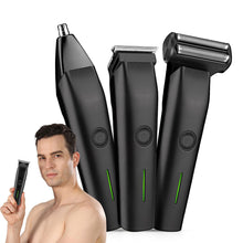 Load image into Gallery viewer, Beard Trimmer, 3 in 1 Hair Clippers and Mens Grooming Kit, Face, Nose, Ear Hair Trimmer - Black