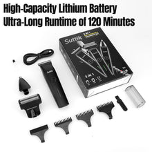 Load image into Gallery viewer, Beard Trimmer, 3 in 1 Hair Clippers and Mens Grooming Kit, Face, Nose, Ear Hair Trimmer - Black