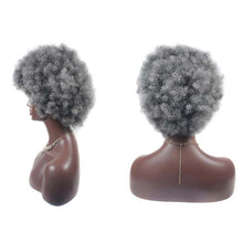 Load image into Gallery viewer, Grey Short Afro Curly Hair Wigs Women Large Fluffy Synthetic Hair Short Full Wig for Party and Daily