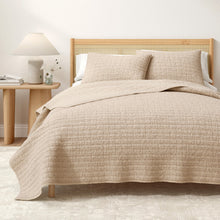 Load image into Gallery viewer, 100% Cotton Honeycomb Waffle Garment Washed Quilt Set - Genevieve Collection