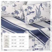 Load image into Gallery viewer, Coastal Printed Cotton Quilt Set - Calypso Collection