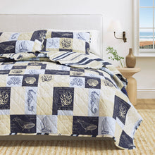 Load image into Gallery viewer, Caspian Collection Coastal Patchwork Quilt Set
